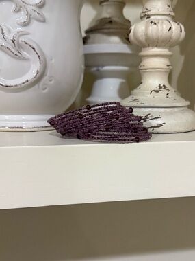 Dainty Purple Beaded Coil Bracelet